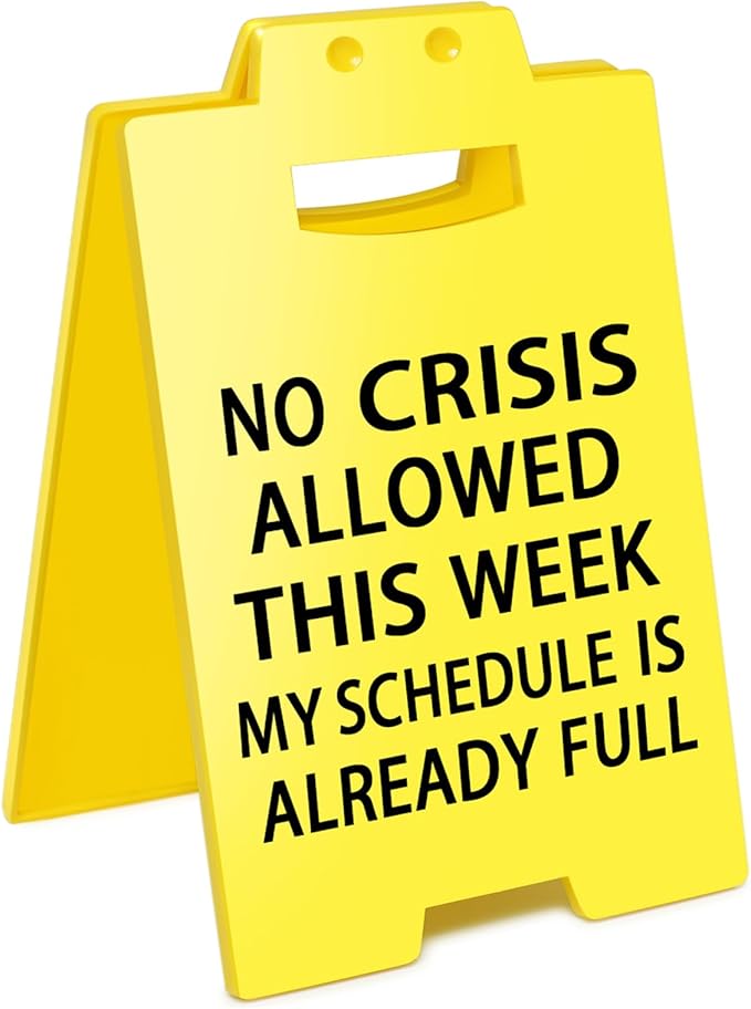 Smilelife Funny Office Cubicle Decor No Crisis Allowed This Week Desk Sign Team by Smilelife