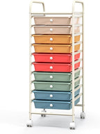 Giantex 10-Drawer Rolling Storage Cart w/Wheels, Removable Drawers, Mobile by Giantex