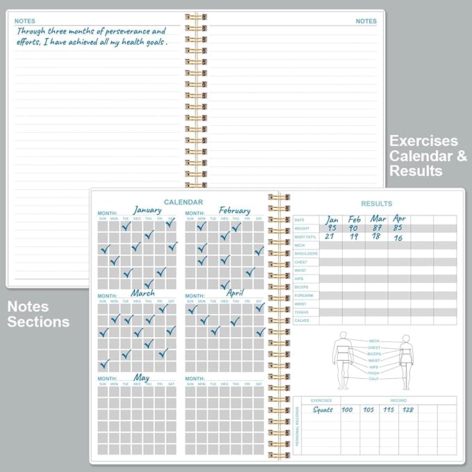 Simplified Fitness Journal for Women & Men, A5 Workout Journal/Planner Daily - Image 5
