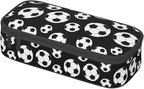 Black And White Soccer Ball Pencil Case Big Capacity Storage Pencil Pouch - Image 3