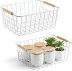 HDYOUDO Metal White Wire Basket, Food Storage Organizer by HDYOUDO