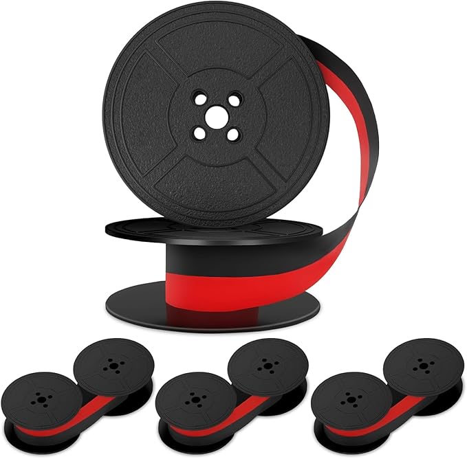 4 Pcs Universal Typewriter Ribbon Pack – Black and Red Typewriter Ribbon – 0.2 by Home