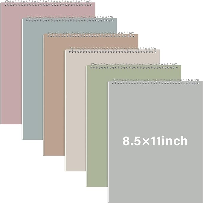 Maitys 6 Pcs Legal Pad Steno Spiral Notebook 8.5 x 11 Inches Top Bound Spiral by Unknown