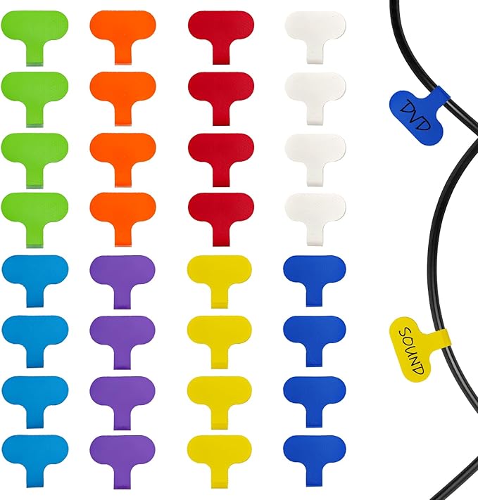 32 Pcs Cable Cord Labels, Wire Labels, Cable Tags, Computers Cable Management by YFANITI