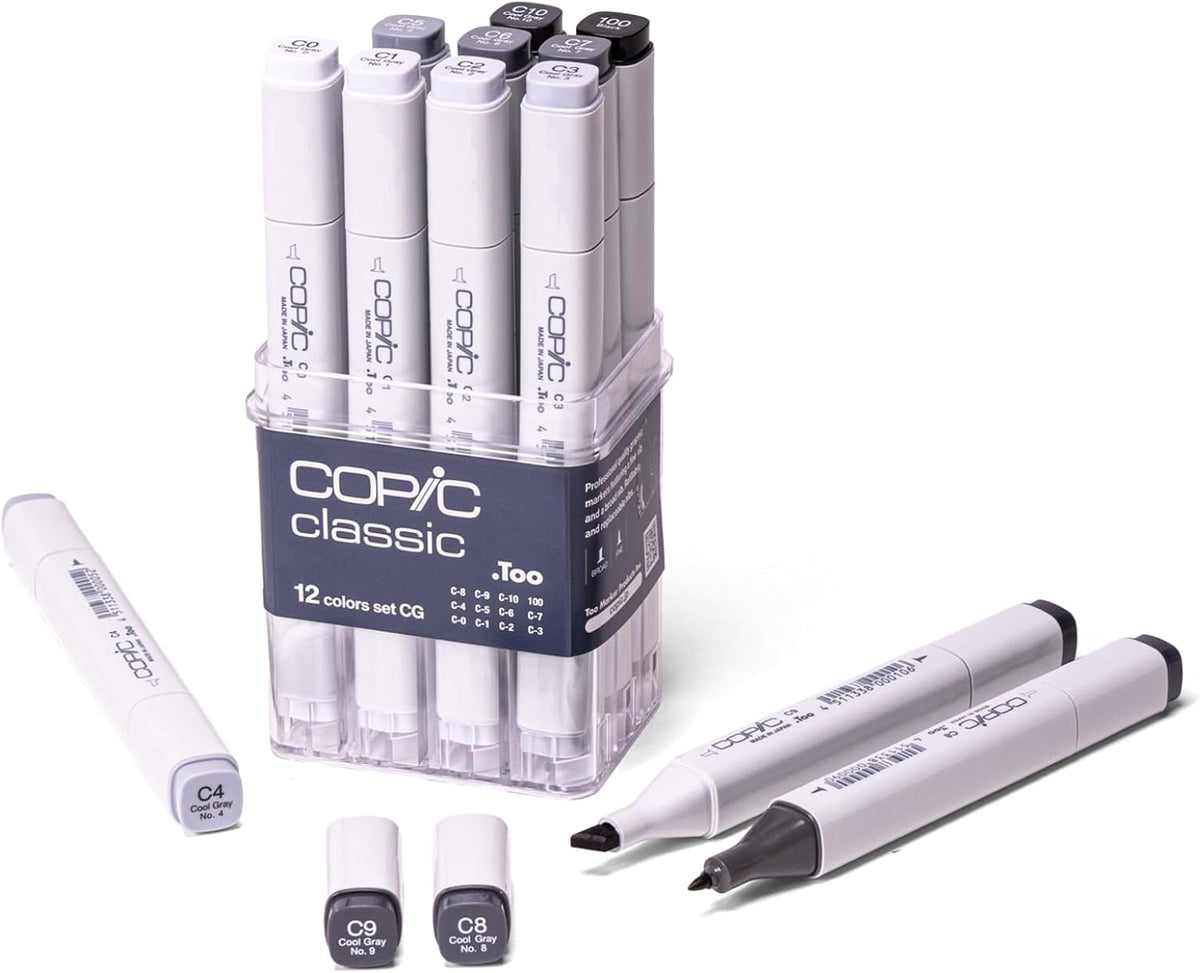 copic markers 12-piece cool gray set, main product view
