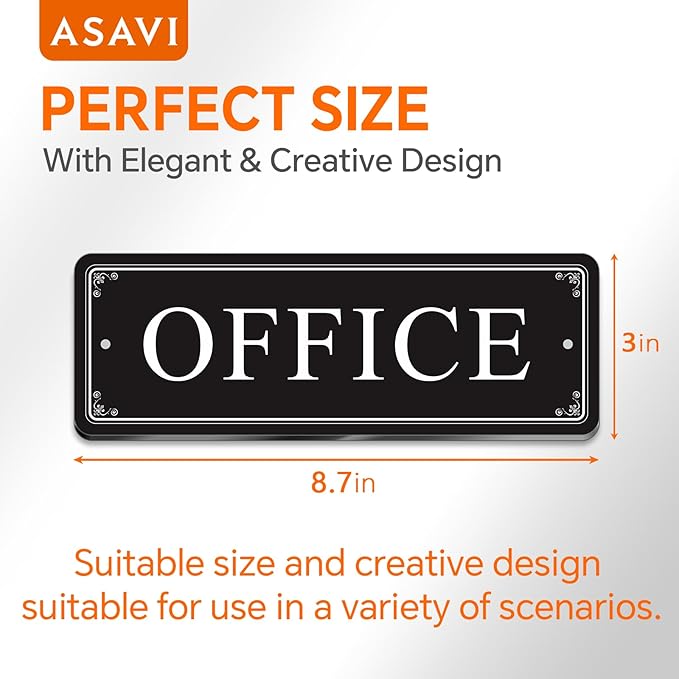 ASAVI “OFFICE” Acrylic Door Sign – Waterproof & Fade-Resistant Office Label - Image 2