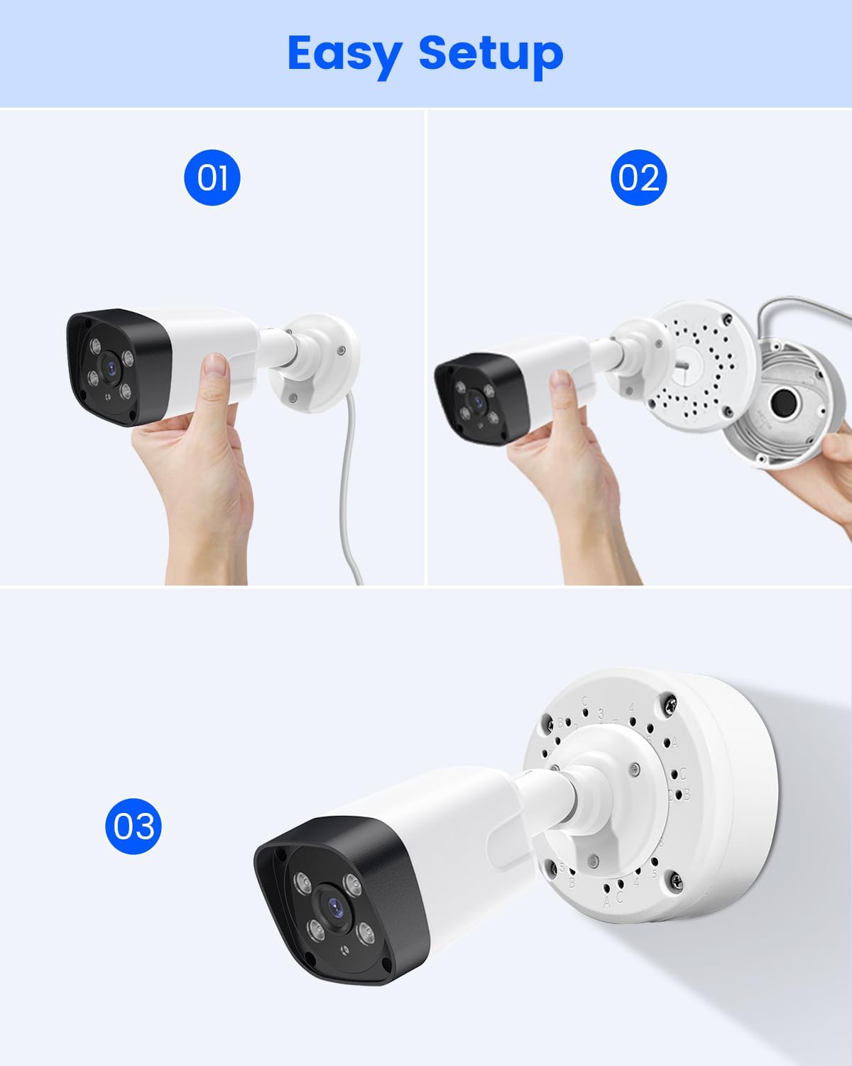 Universal Security Camera Junction Box, Aluminum Hide Cable Junction Boxes