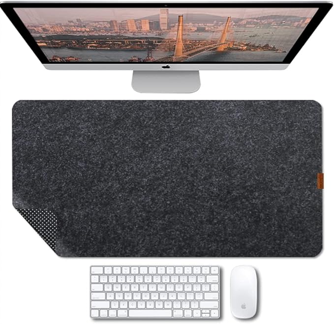 Bright Stone Felt Desk Mat, Non-Slip Mouse Pad, 27.5"x11.8" Office Supplies by BRIGHTSTONE