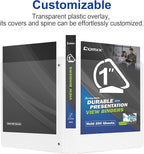 Comix Sturdy 3-Ring-Binder 1-inch D Ring Binders, 2.4mm-Thick, Hold 225 Sheets - Image 6