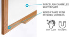 Ghent 4 x 5 Porcelain Magnetic Whiteboard, Wood Frame, 1 Marker, 1 Eraser - Image 3