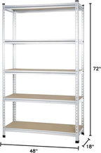 Amazon Basics 5 tier, Medium Duty Storage Shelving Double Post Press Board Shelf - Image 7