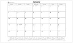 Dacasso Monthly Calendar Refill, 28.75" x 16.75", White (S2004 / S2004-O)