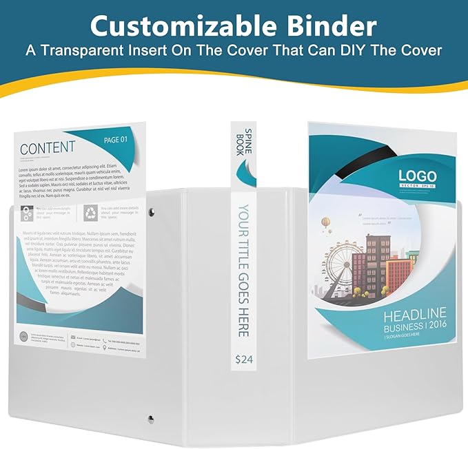 CIXILDTS 4-Inch 3 Ring Binder, Standard 4" Slant-D Ring Binder Fit Letter Size - Image 5