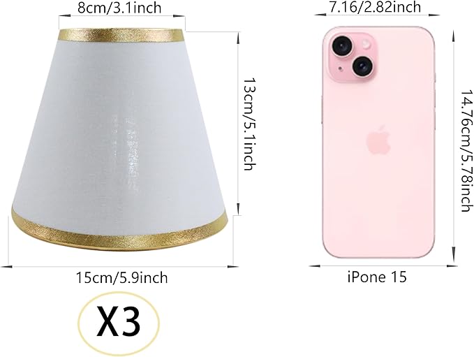 TAaMTYH small lamp shade chandelier shades set of 3，Fabric Lampshade - Image 2