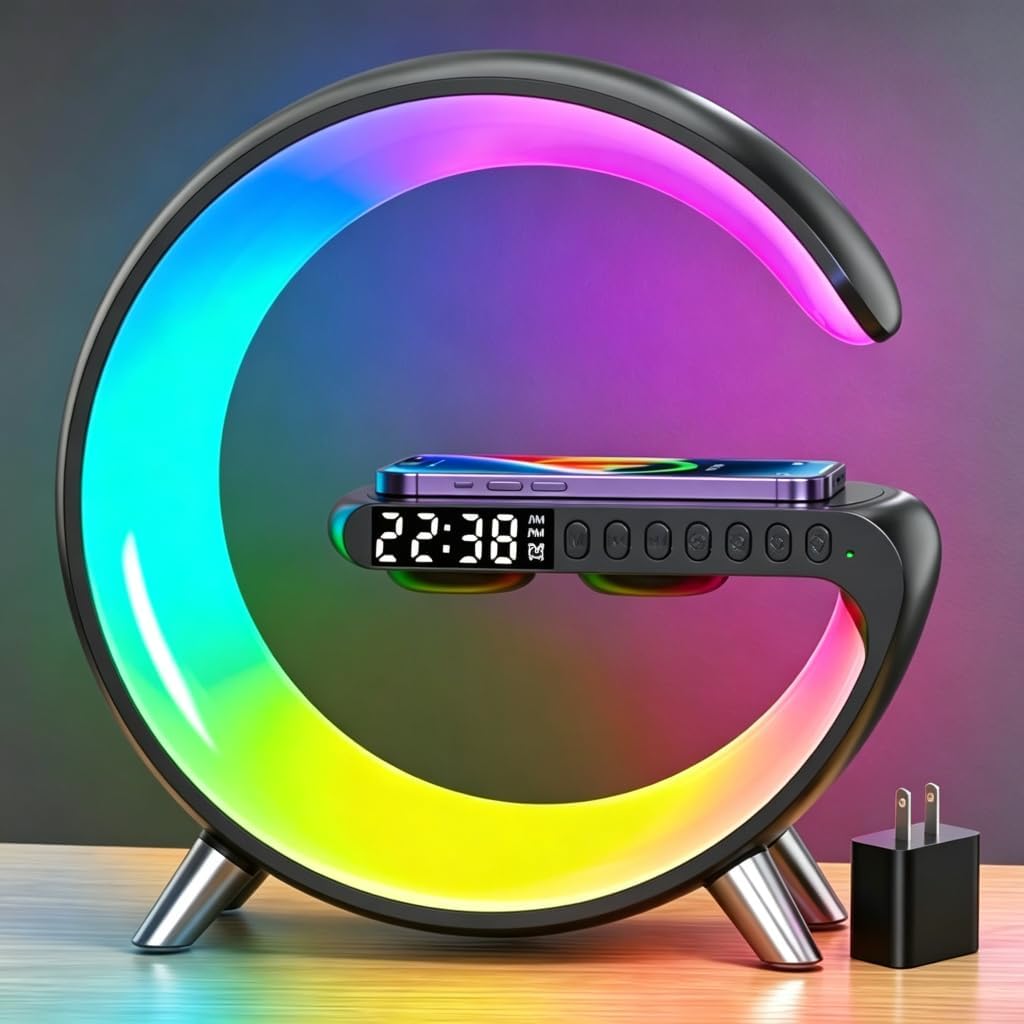 5 in 1 led table lamp with wireless, main product view