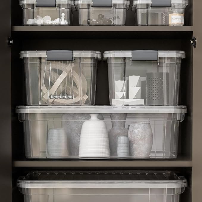 Superio Storage Bins with Lids- 2 Pack, 6.6 Qt Clear Boxes - Image 9