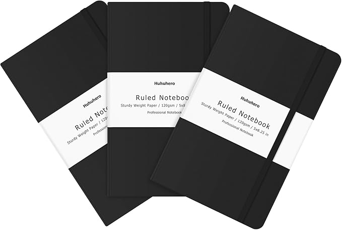 Huhuhero Lined Notebook Journal, 120Gsm Thick Paper College Ruled Journal by Huhuhero