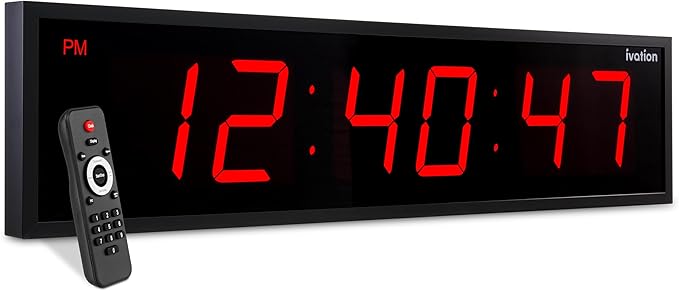 Ivation Huge Oversized 60" Large Digital LED Clock | Big Digital Clock by Ivation