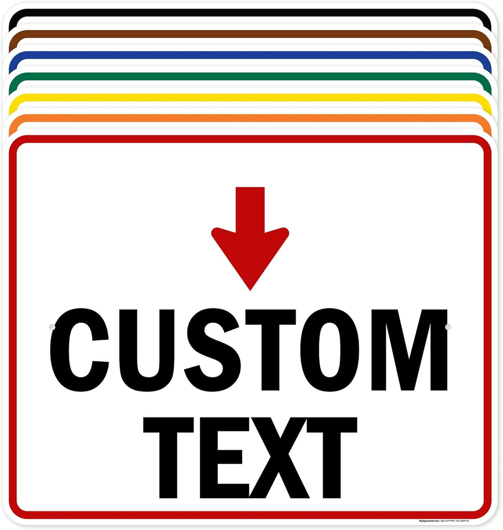 Custom Arrow Directional Sign, Down Arrow, 24x30 Inches, Rust Free .063 Aluminum