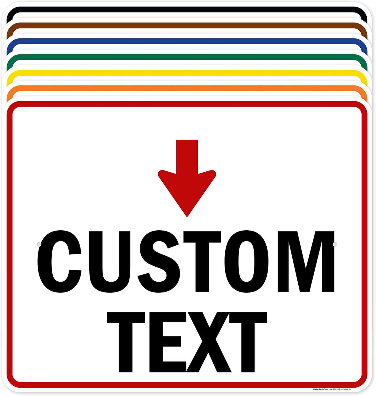 Custom Arrow Directional Sign, Down Arrow, 24x30 Inches, Rust Free .063 Aluminum