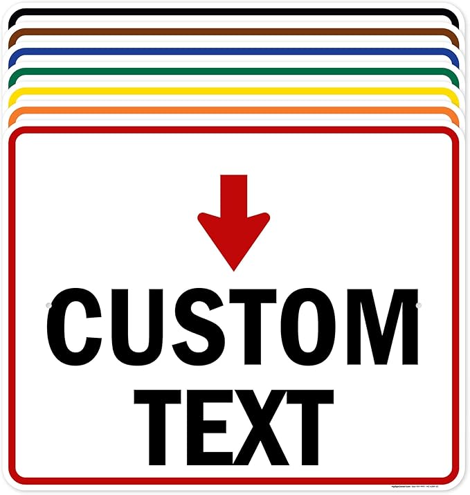 Custom Arrow Directional Sign, Down Arrow, 24x30 Inches, Rust Free .063 Aluminum by MySignCenter