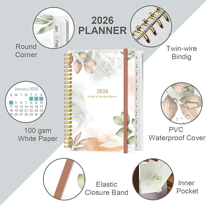 2026 Planner - A5 Weekly & Monthly Planner Spiral Bound, January 2026 - - Image 2