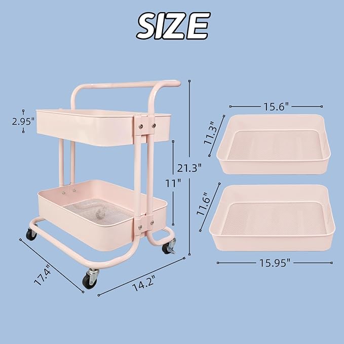 Ufriandz 2 Tier Short Rolling Cart - Image 4