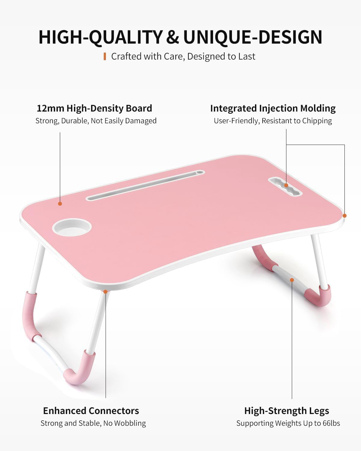 FISYOD Foldable Laptop Table, Portable Lap Desk Bed Table Tray, Laptop Stand ...