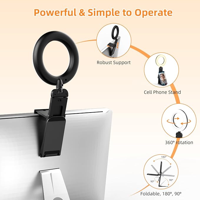 2Packs-Ring Light for Computer Laptop, Video Conference Lighting kit for Zoom - Image 4