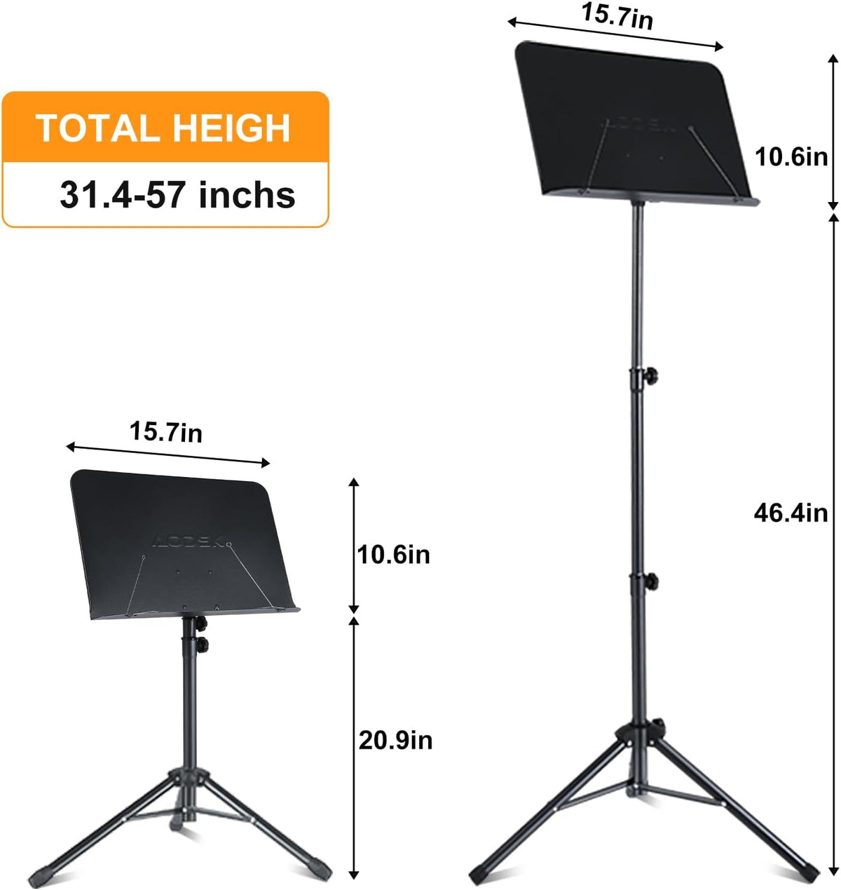 AODSK 5 in 1 Dual-Use Folding Sheet Music Stand & Desktop Book Stand, Adj...