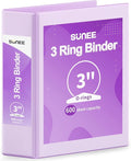 SUNEE 3 Ring Binder 3 Inch 1 Pack by SUNEE