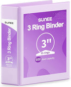 SUNEE 3 Ring Binder 3 Inch 1 Pack by SUNEE