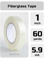 Lichamp Fiberglass Tape 1 inch, 2 Pack 60 Yards Filament Tape Nylon Fiber Glass - Image 2