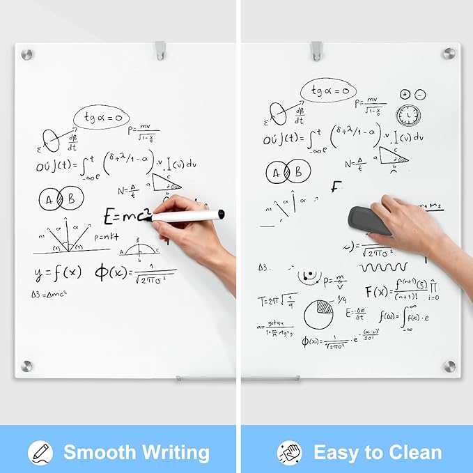 48 x 36 Inches Glass Whiteboard, Magnetic Glass Dry Erase Board - Image 3