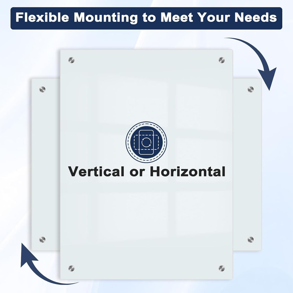 Magnetic Glass Whiteboard, 24" x 18", Frameless Wall Mount, Normal ...