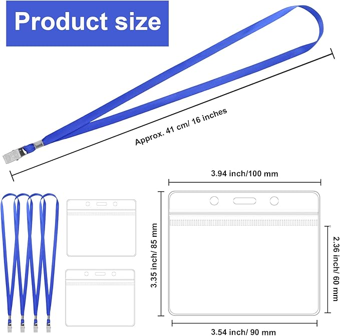 100 Pcs Lanyards for ID Badges and 100 Pcs Clear Name Tag Holders Reusable - Image 2