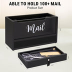 Two-Layer Solid Wooden Mail Storage Organizer Holder - Image 7