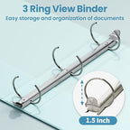 SUNEE 3 Ring Binder 1.5 Inch 1 Pack, Pastel Blue - Image 3