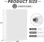 3 Ring Binder 0.5 Inch, PANDRI 6 Pack Binder Fits Letter Size 8.5'' x 11'' Paper - Image 2