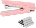 Metal Stapler with 830 Staples,Pink Stapler,Staplers for Desk | 30 Sheet Capacity, Office Stapler,Non-Slip