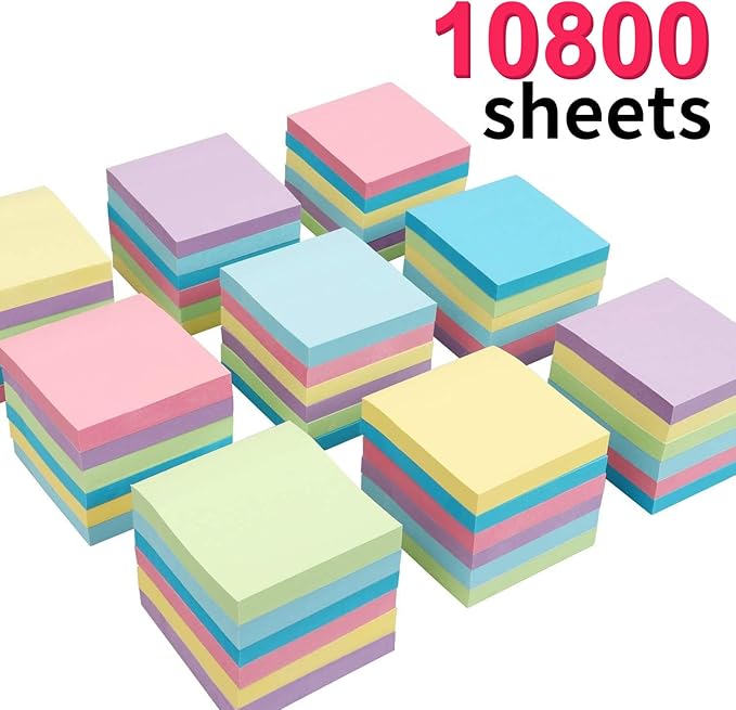MyLifeUNIT Sticky Notes 3x3, Bulk Pack 108 Note Pads 10800 Sheets - Image 2