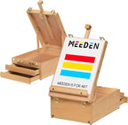MEEDEN Large Tabletop Easel Sketchbox, Adjustable Solid Beech Wood Desktop by MEEDEN
