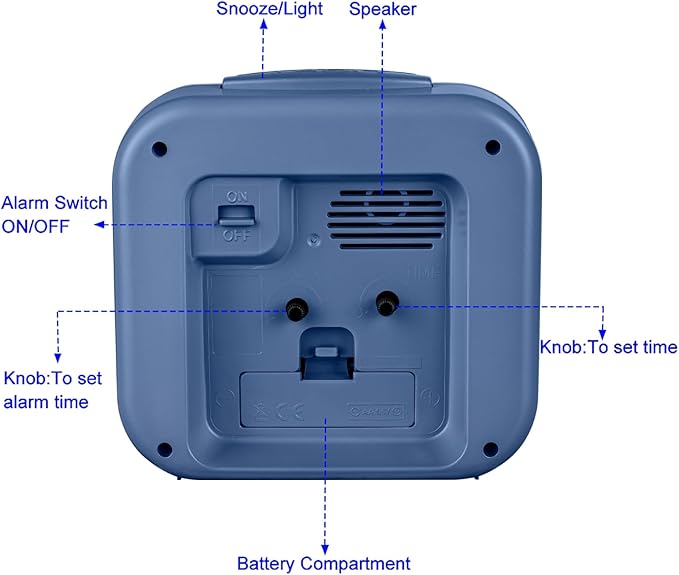 Tinload 5.5" Large Analog Alarm Clock • Silent Non Ticking • Gentle Wake • Beep - Image 5