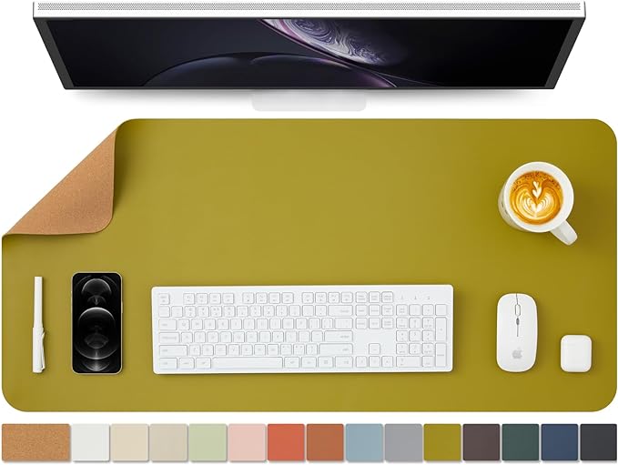 Cork Desk Mat - Dual-Sided Desk Pad by HOMIEAZICOZI