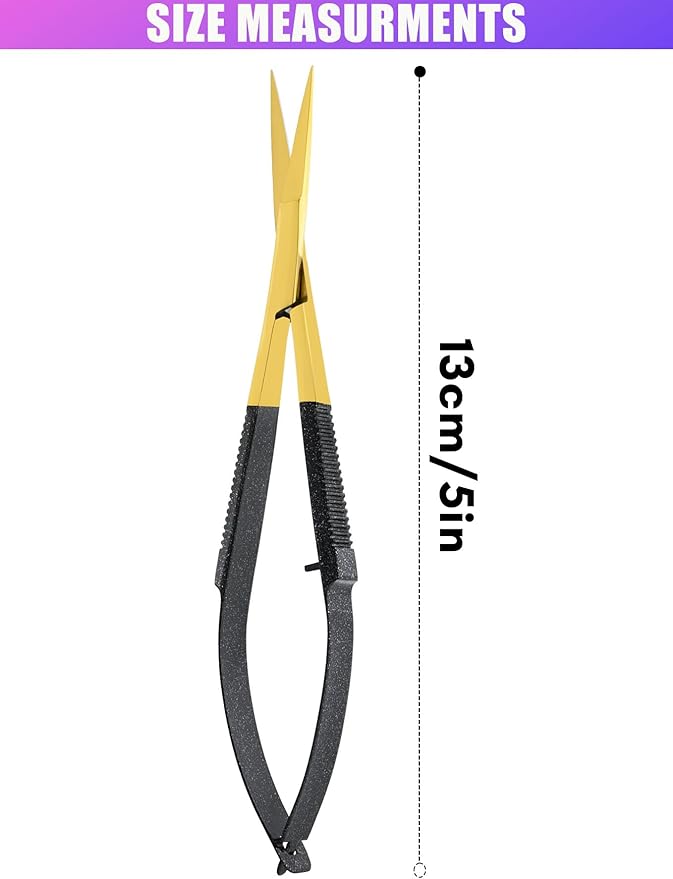 Cross Edge Spring Scissors 5 Inch straight Stainless-Steel Precision Eyebrow & - Image 4