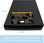 Lineco 13x19 Black Museum Storage Box, Removable Lid and Drop Front Design - Image 2