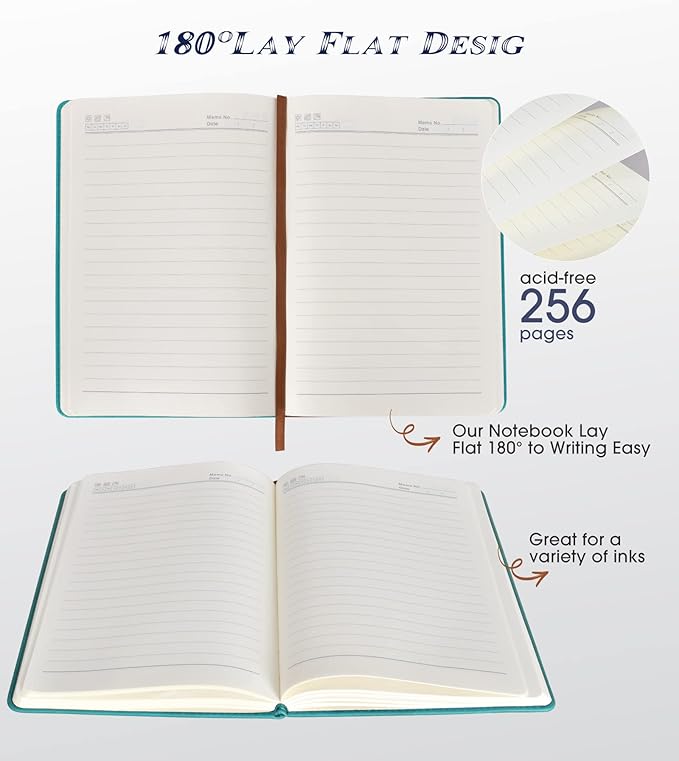 Biuwory Lined Journal Notebook for Women Men, 256 Pages A5 Hardcover Leather - Image 5
