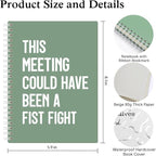 XQLZY This Meeting Could Have Been A Fist Fight Green Spiral Notebook, Funny - Image 2