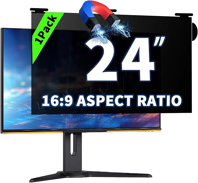 24 Inch Magnetic Hanging Computer Privacy Screen by Halloive