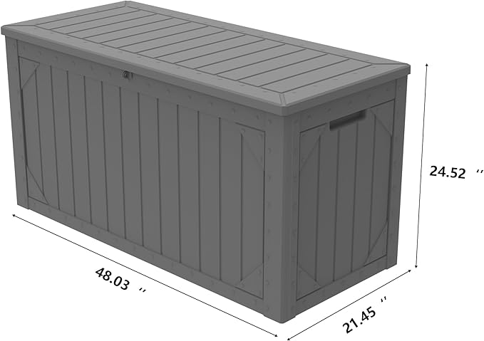 Decksplore 100 Gallon Outdoor Storage Box Waterproof, Lockable Resin Deck Box - Image 4